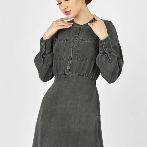 Like veiled a Soft Touch Denim Style Dress by Fares - Picture 5 of 6